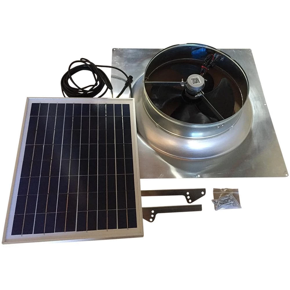 Remington Solar 1280 CFM Aluminum Hybrid (Solar/Electric) Powered Gable Mount Gable Louver Vent - Image 5