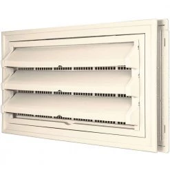 Builders Edge 9 3/8 in. x 17 1/2 in. Foundation Vent Kit W/Trim Ring & Optional Fixed Louvers (Galvanized Screen)Sandstone Beige #021