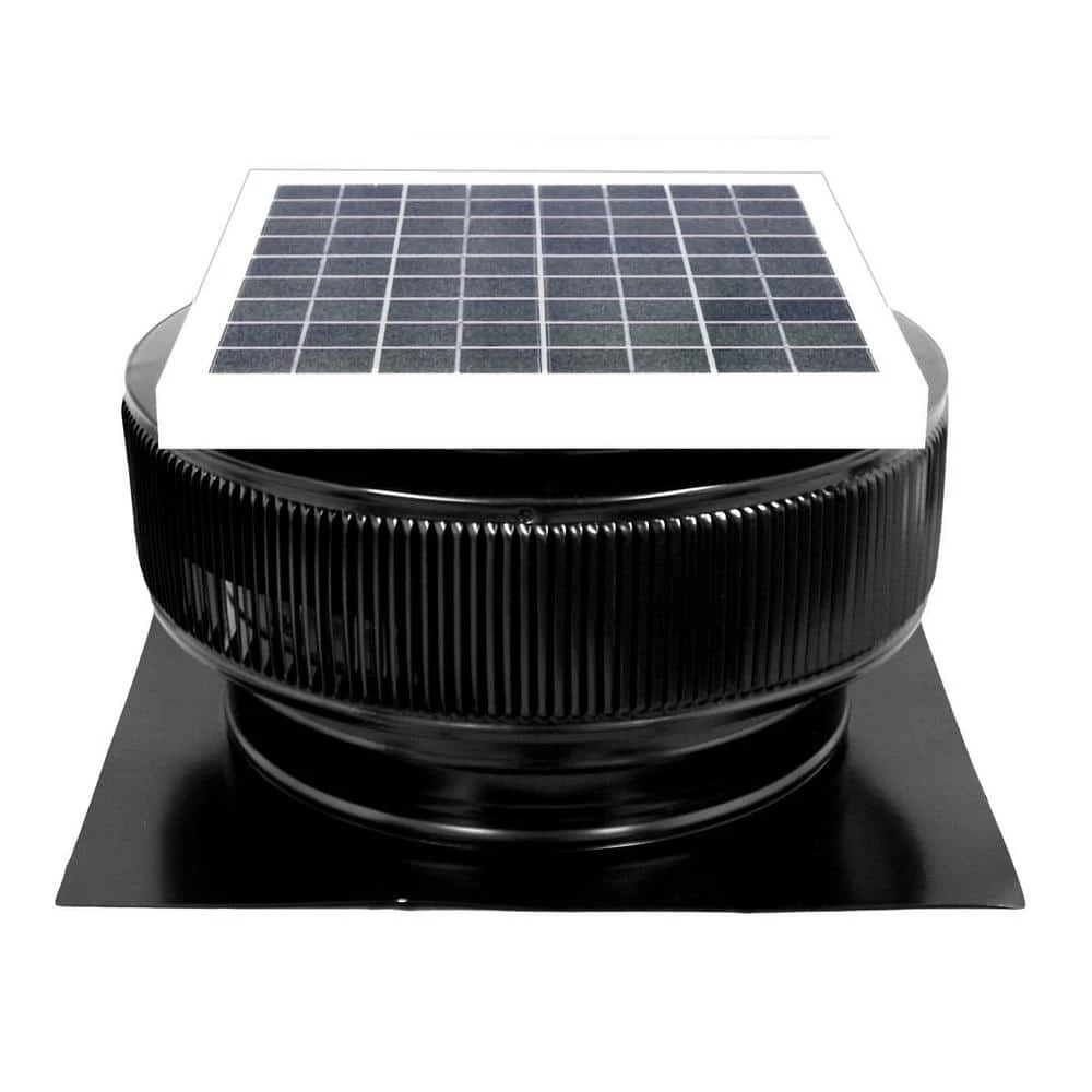 Active Ventilation 1007 CFM Black Powder Coated 15-Watt Solar Powered 14 in. Dia. Roof Mounted Attic Exhaust Fan - Image 4