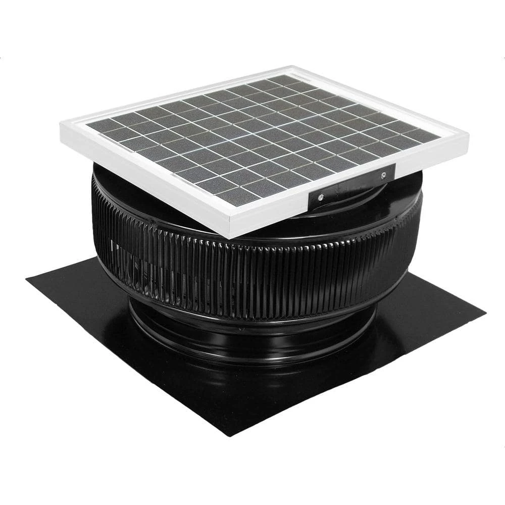 Active Ventilation 1007 CFM Black Powder Coated 15-Watt Solar Powered 14 in. Dia. Roof Mounted Attic Exhaust Fan