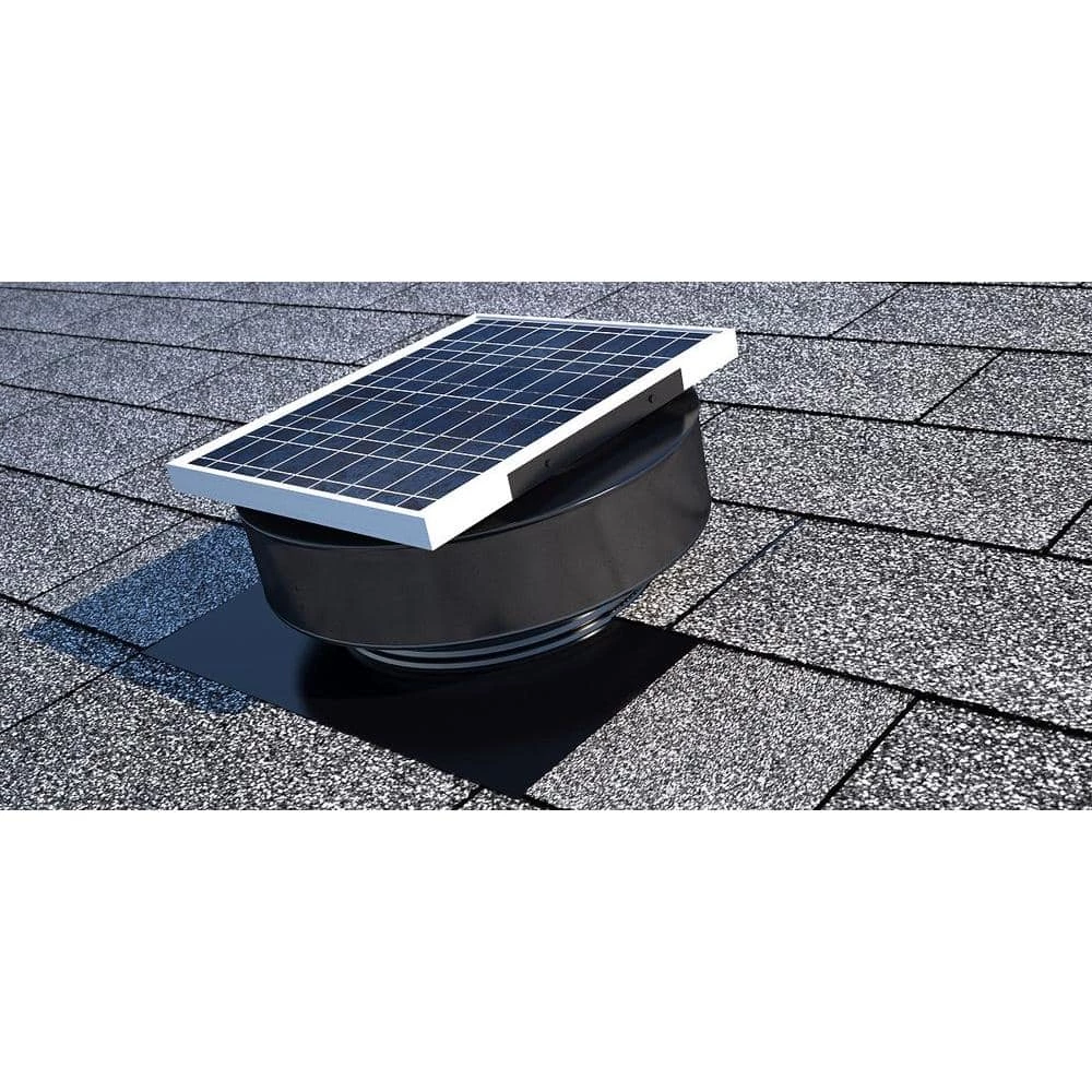 Active Ventilation 365 CFM Black Powder Coated 5-Watt Solar Powered Roof Mounted Exhaust Attic Fan - Image 3