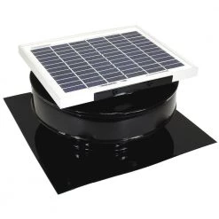 Active Ventilation 365 CFM Black Powder Coated 5-Watt Solar Powered Roof Mounted Exhaust Attic Fan