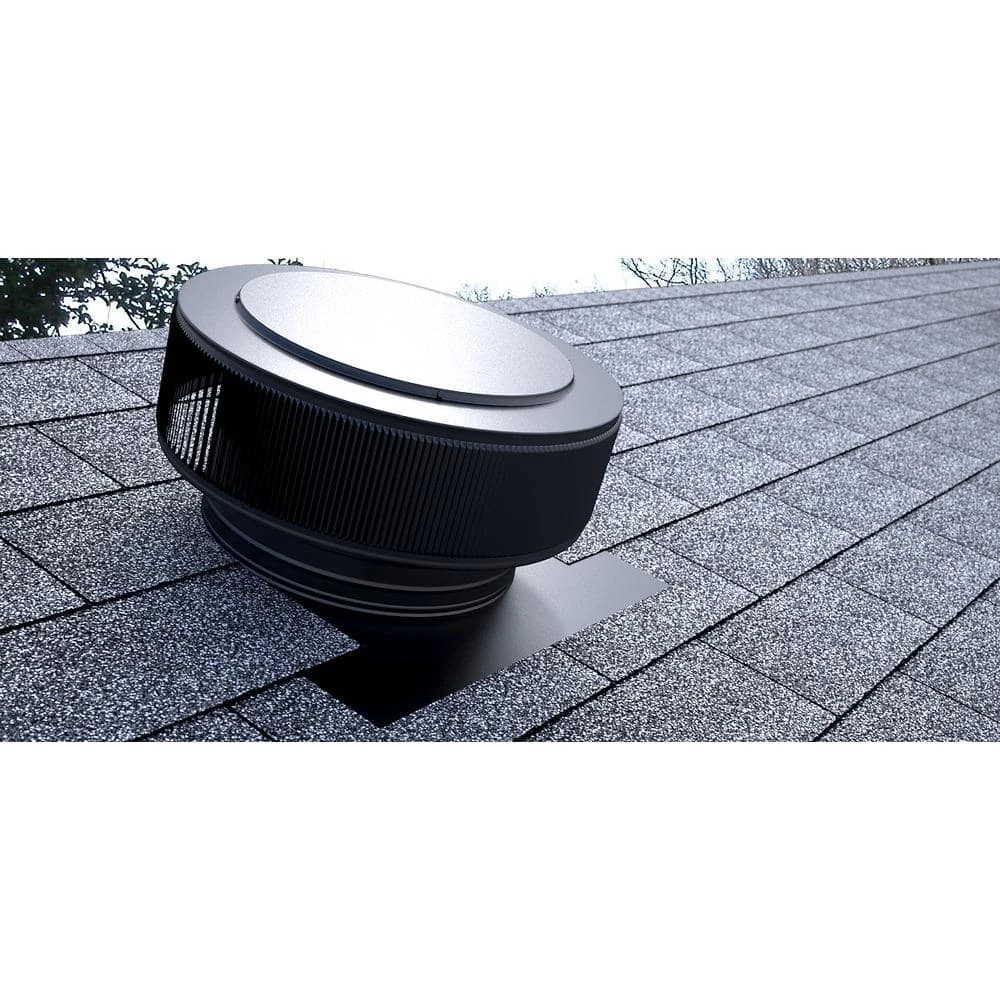 Active Ventilation 12 in. Black Powder Coated Aluminum Roof Vent No Moving Parts Wind Turbine - Image 5