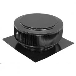 Active Ventilation 12 in. Black Powder Coated Aluminum Roof Vent No Moving Parts Wind Turbine
