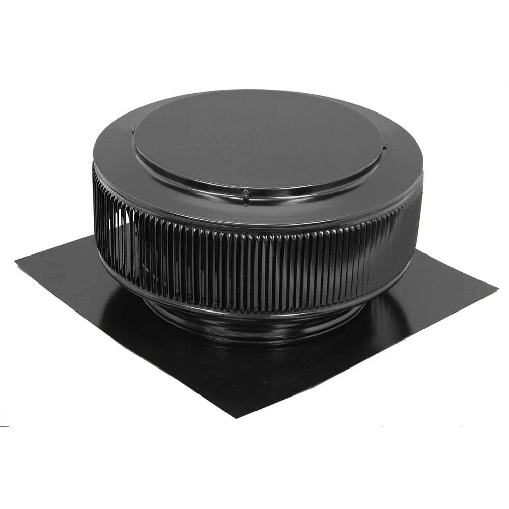 Active Ventilation 12 in. Black Powder Coated Aluminum Roof Vent No Moving Parts Wind Turbine