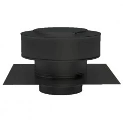 Active Ventilation 5 in. D Aluminum Round Back Static Roof Jack in Black with 2 in. Collar and 2 in. Tail Pipe