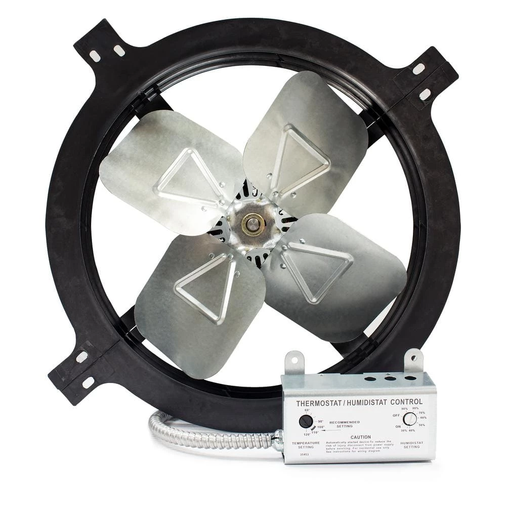 Air Vent 1620 CFM Black Electric Powered Gable Mount Electric Attic Fan - Image 5