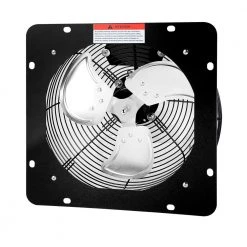 Tidoin 12 in. Black and Silver 1300 CFM High Speed Shutter Exhaust Fan