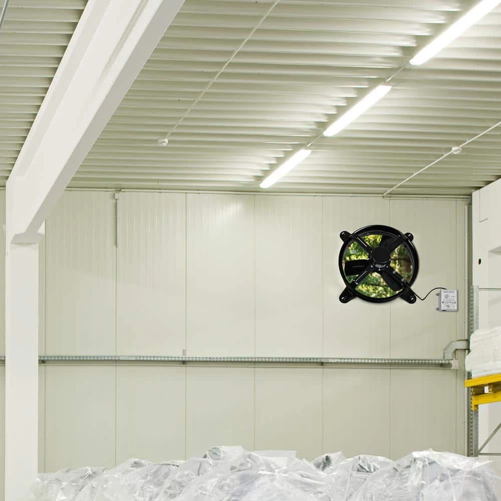 Tidoin 16 in. Black 2065 CFM High Speed Shutter Exhaust Fan with Adjustable Temperature Thermostat - Image 7