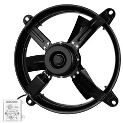 Tidoin 16 in. Black 2065 CFM High Speed Shutter Exhaust Fan with Adjustable Temperature Thermostat