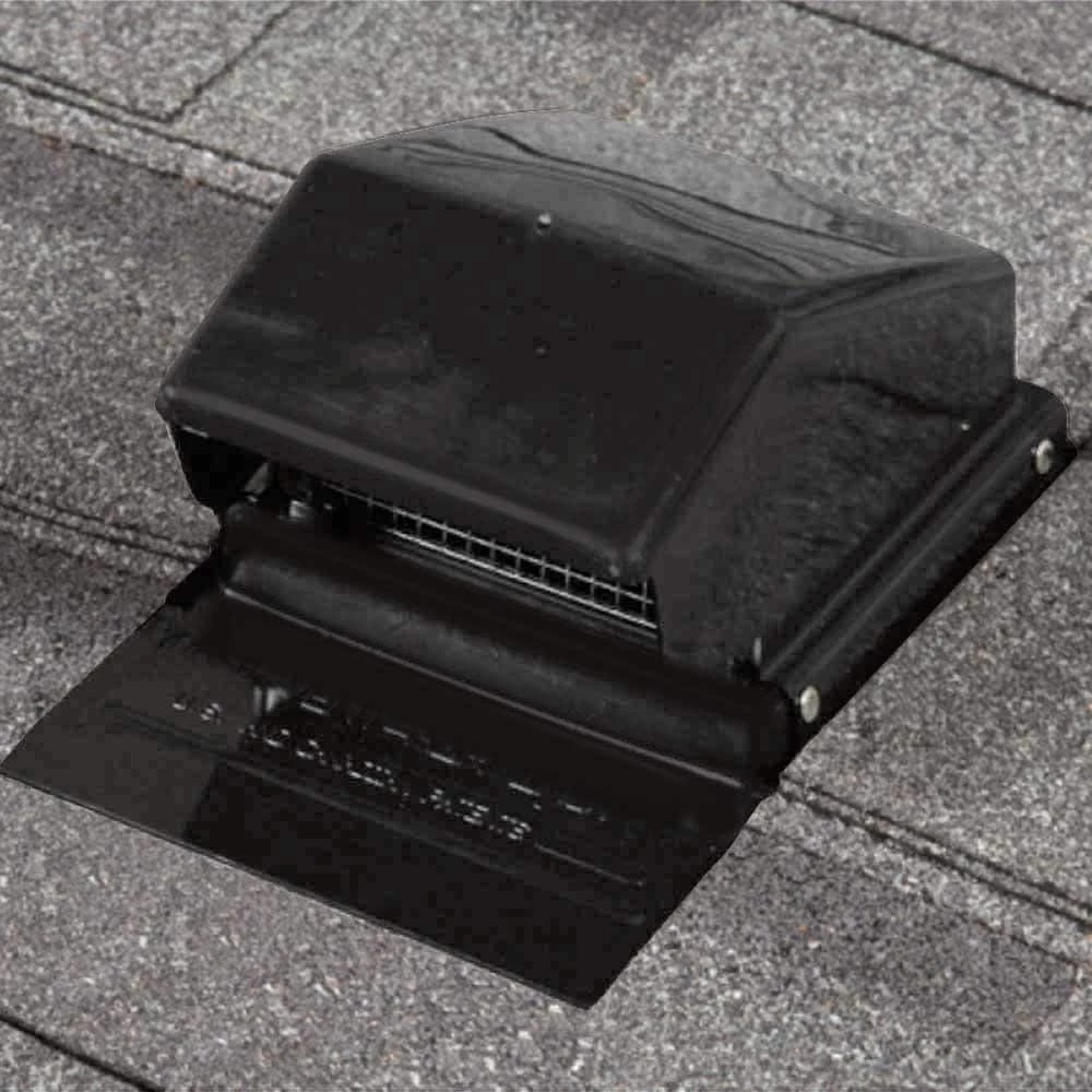 Gibraltar Building Products 4 in. Black Plastic Roof Cap Vent - Image 2