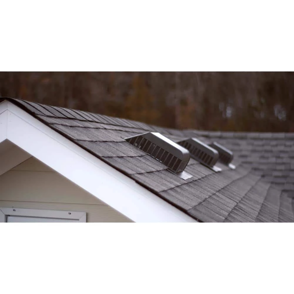 Master Flow 60 sq. in. NFA Aluminum Slant Back Roof Louver Static Vent in Black - Image 2