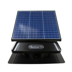 QuietCool 40-Watt Hybrid Solar/Electric Powered Roof Mount Attic Fan with Included Inverter