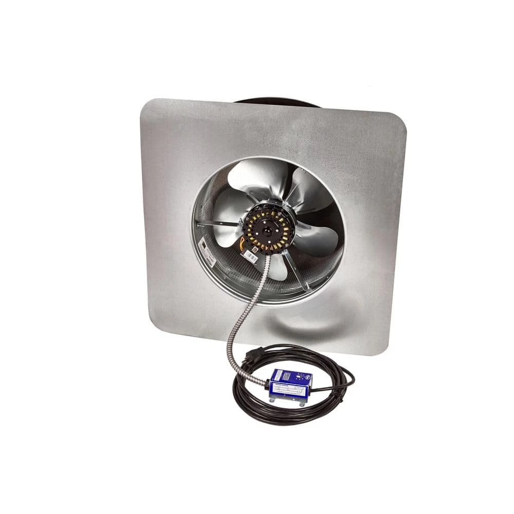 Master Flow 1050 CFM Brown Galvanized EZ Cool Plug-In Power Roof Mount Attic Fan - Image 2