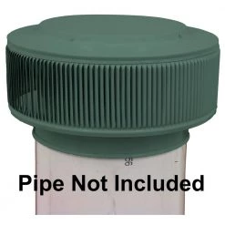 Active Ventilation 10 in. D Aluminum Aura PVC Vent Cap Exhaust Static Roof Vent with Adapter for Sch. 40 or 80 PVC Pipe in Green
