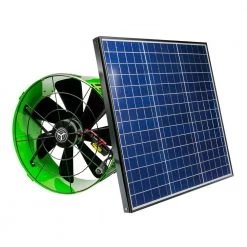 QuietCool 40-Watt Hybrid Solar/Electric Powered Gable Mount Attic Fan with Included Inverter