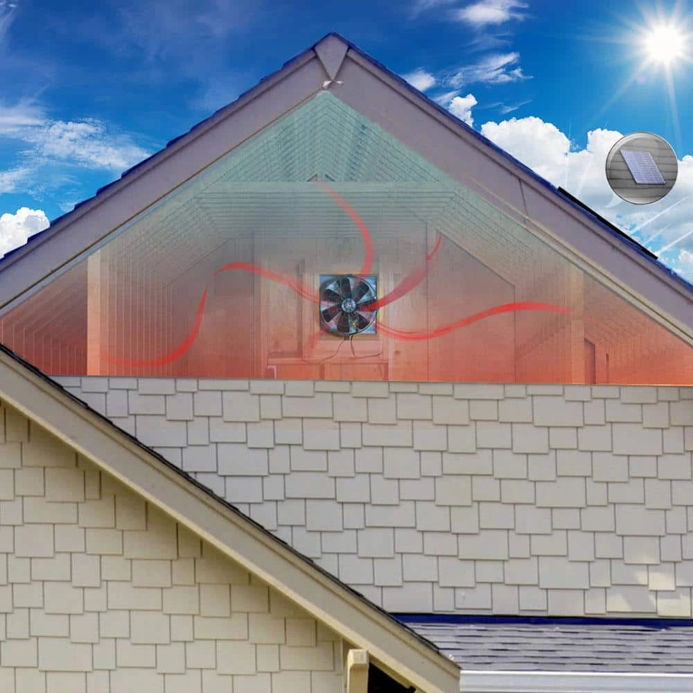 QuietCool 40-Watt Hybrid Solar/Electric Powered Gable Mount Attic Fan with Included Inverter - Image 2
