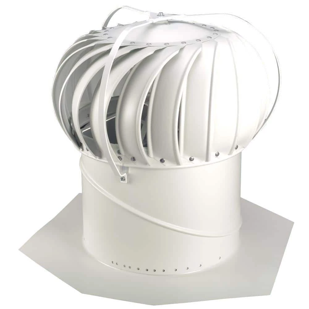 LOMANCO 14 in. White Aluminum Externally Braced Whirlybird Wind Turbine