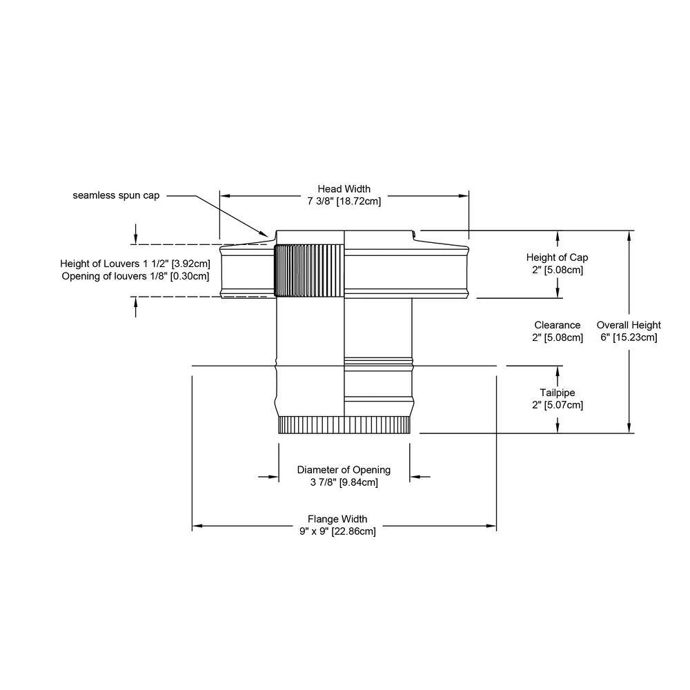 Active Ventilation 4 in. Dia Aluminium Round Back Roof Jack with 2 in. Collar and 2 in. Tail Pipe - Image 7