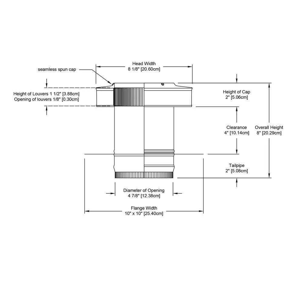 Active Ventilation 5 in. Dia Aluminium Round Back Roof Jack with 4 in. Collar and 2 in. Tail Pipe - Image 7
