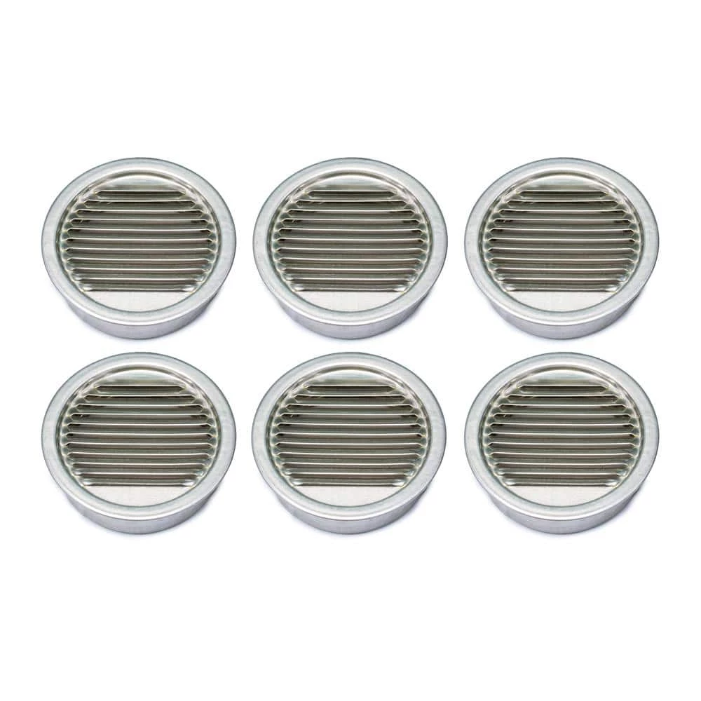 Air Vent 3.42 in. x 3.00 in. Round Mill Finish Weather Resistant Aluminum Soffit Vent
