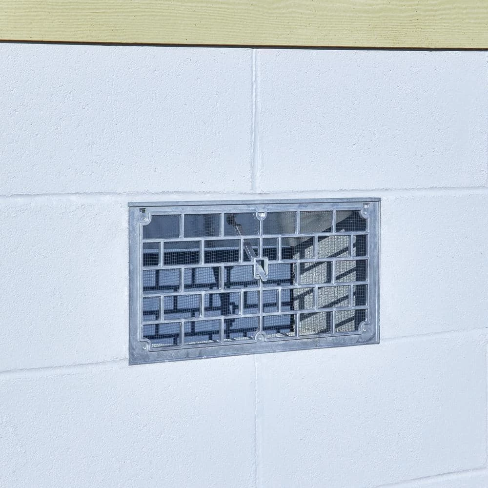 Master Flow Grill Style 16 in. x 8 in. Mill Aluminum Foundation Vent - Image 2