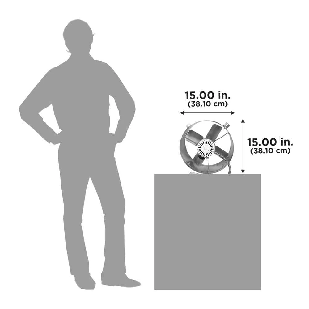 Maxx Air 1600 CFM Mill Electric Powered Gable Mount Electric Attic Fan - Image 4