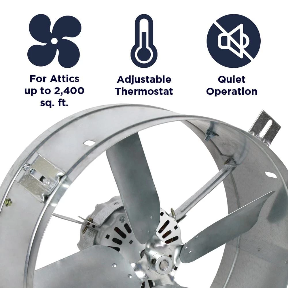 Maxx Air 1600 CFM Mill Electric Powered Gable Mount Electric Attic Fan - Image 3