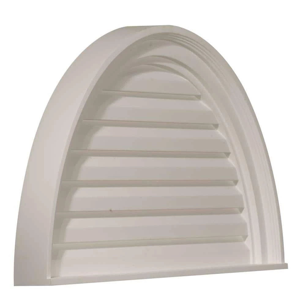 Ekena Millwork 32 in. x 16 in. Half Round Primed Polyurethane Paintable Gable Louver Vent Non-Functional - Image 2