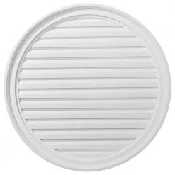 Ekena Millwork 30 in. x 30 in. Round Primed Polyurethane Paintable Gable Louver Vent Non-Functional