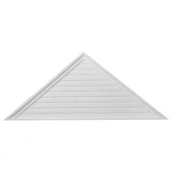 Ekena Millwork 48 in. x 20 in. Triangle Primed Polyurethane Paintable Gable Louver Vent Functional