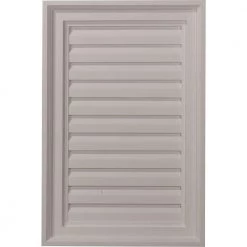 Ekena Millwork 16 in. x 24 in. Rectangular Primed Polyurethane Paintable Gable Louver Vent Non-Functional