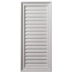 Ekena Millwork 16 in. x 36 in. Rectangular Primed Polyurethane Paintable Gable Louver Vent Functional