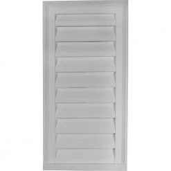 Ekena Millwork 18 in. x 36 in. Rectangular Primed PolyUrethane Paintable Gable Louver Vent Functional