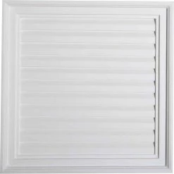 Ekena Millwork 24 in. x 24 in. Square Primed PolyUrethane Paintable Gable Louver Vent Non-Functional