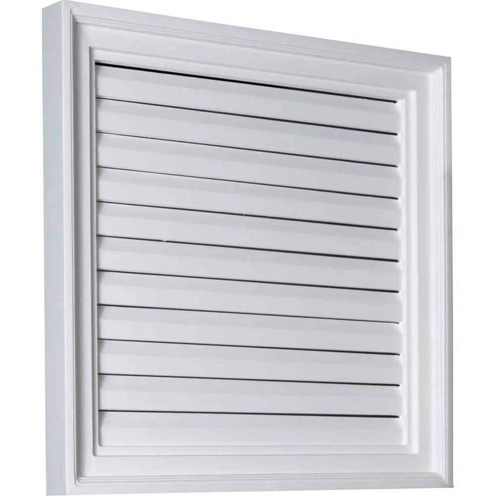 Ekena Millwork 24 in. x 24 in. Square Primed PolyUrethane Paintable Gable Louver Vent Functional - Image 2