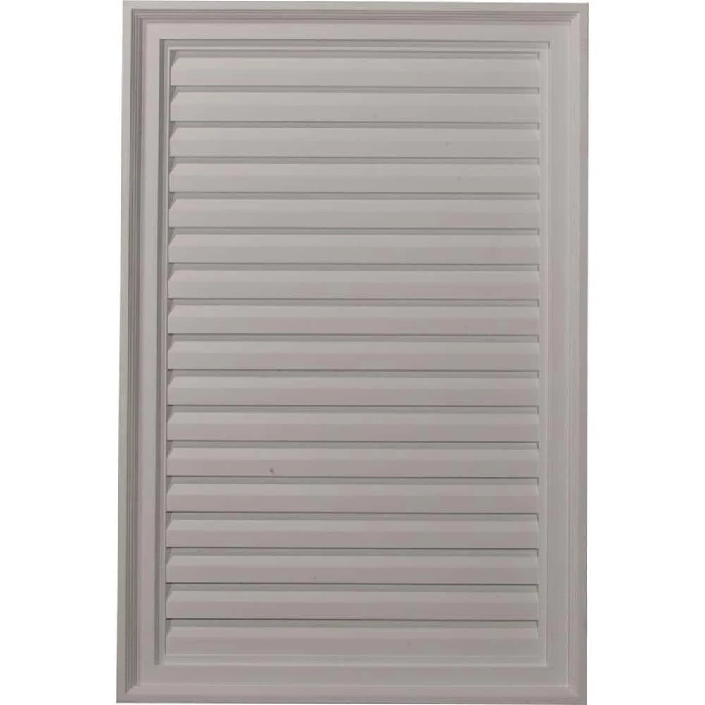 Ekena Millwork 24 in. x 36 in. Rectangular Primed PolyUrethane Paintable Gable Louver Vent Non-Functional