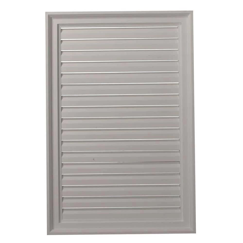 Ekena Millwork 24 in. x 36 in. Rectangular Primed Plastic Paintable Gable Louver Vent Functional