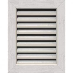 Ekena Millwork 33" x 27" Rectangular Primed Rough Sawn Western Red Cedar Wood Gable Louver Vent Functional