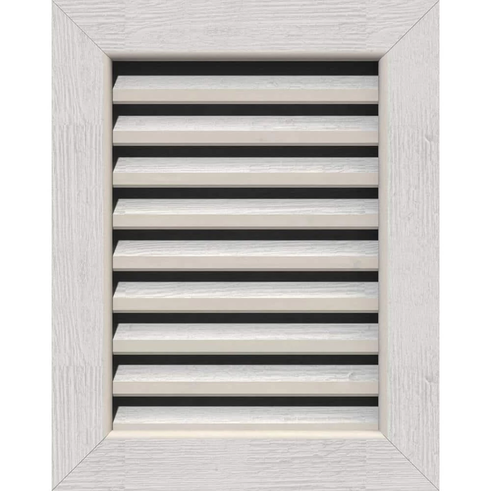 Ekena Millwork 33" x 27" Rectangular Primed Rough Sawn Western Red Cedar Wood Gable Louver Vent Functional