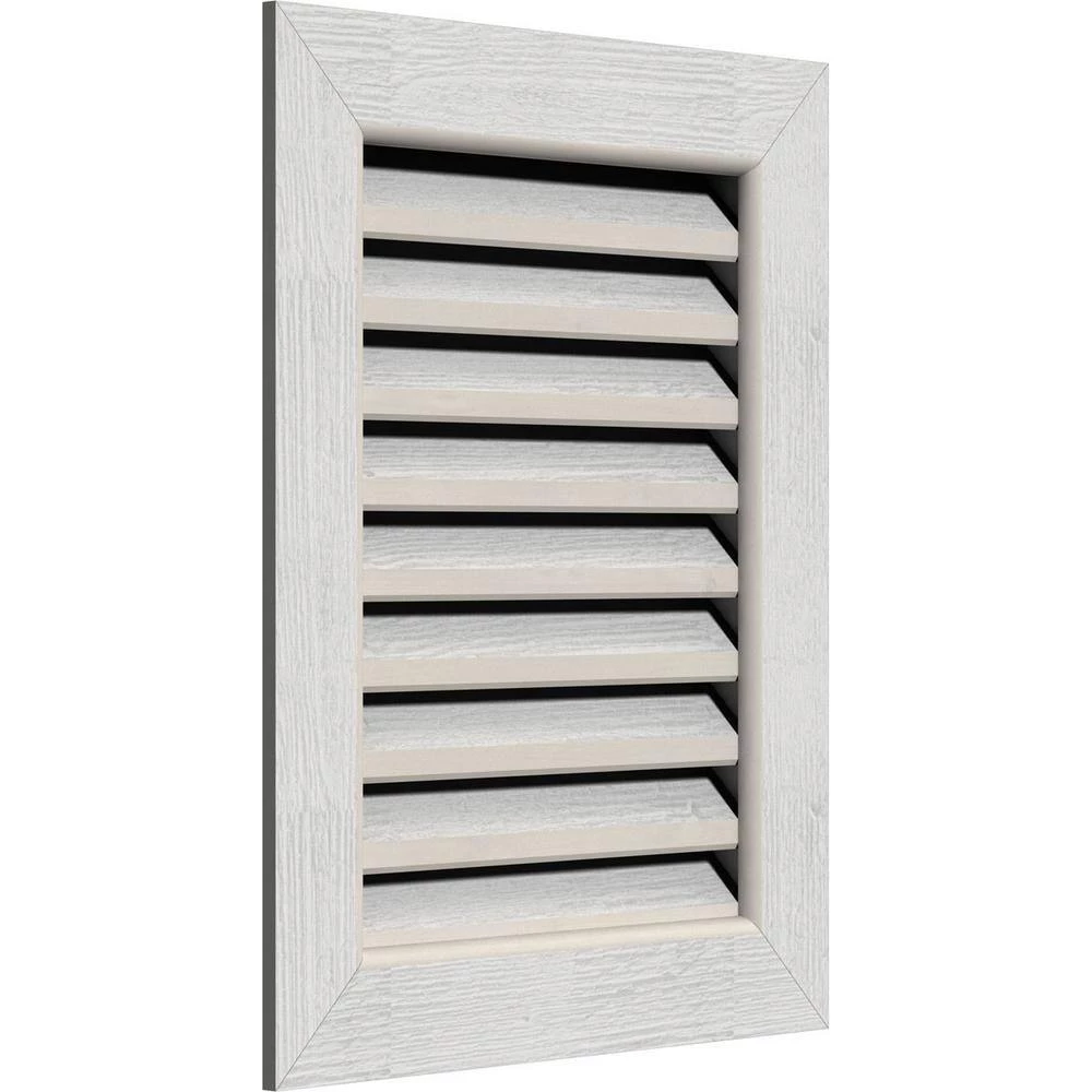 Ekena Millwork 33" x 27" Rectangular Primed Rough Sawn Western Red Cedar Wood Gable Louver Vent Functional - Image 2