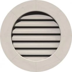 Ekena Millwork 27 in. x 27 in. Round Primed Smooth Pine Wood Paintable Gable Louver Vent