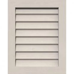 Ekena Millwork 23" x 25" Rectangular Primed Smooth Pine Wood Paintable Gable Louver Vent Non-Functional