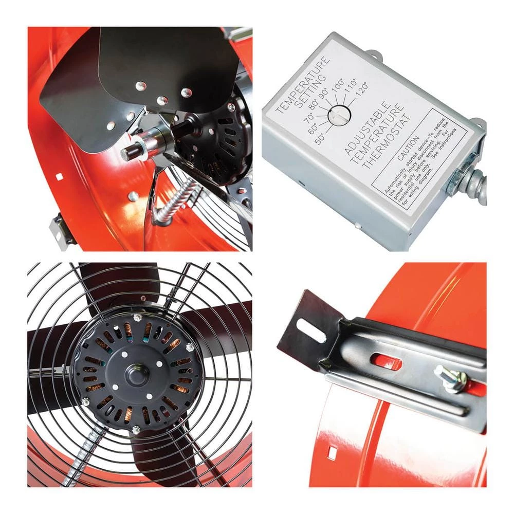 Maxx Air 1300 CFM Red Electric Powered Gable Mount Electric Attic Fan - Image 5