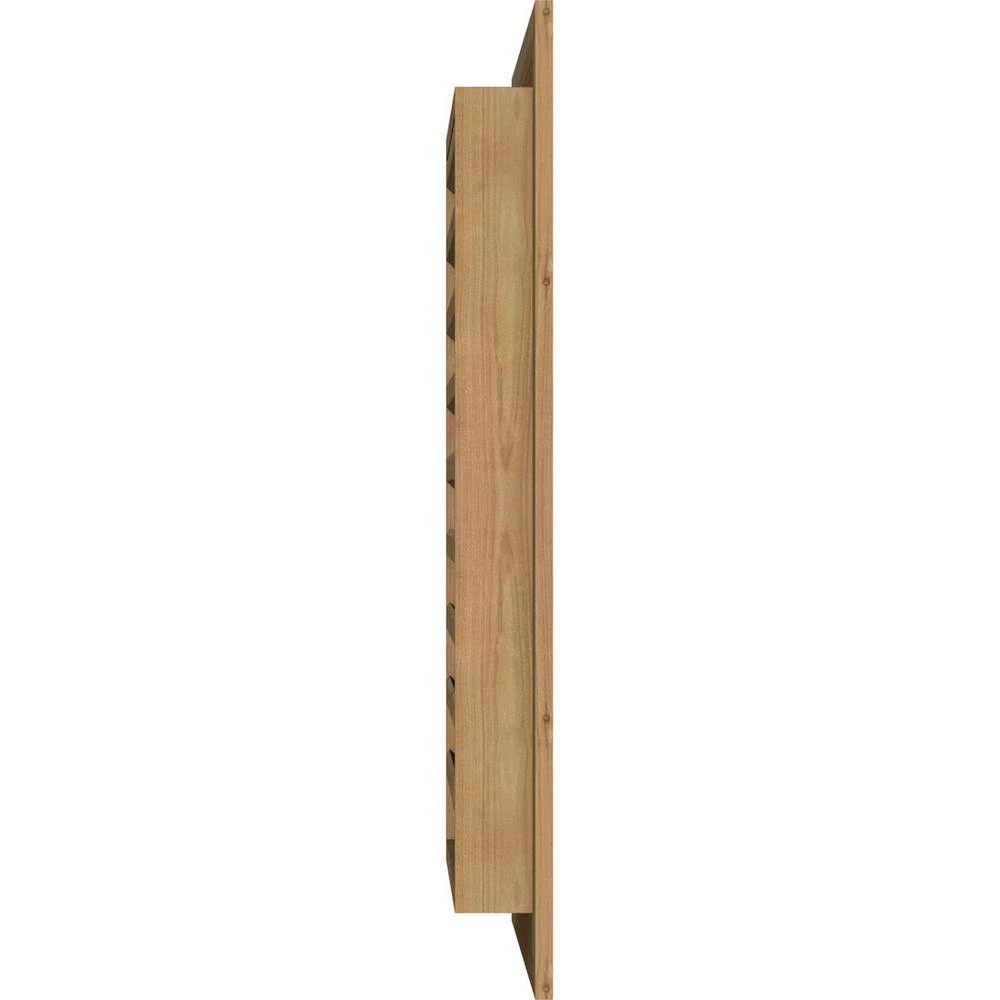 Ekena Millwork 19" x 23" Rectangular Rough Sawn Western Red Cedar Wood Gable Louver Vent Functional - Image 3