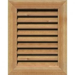Ekena Millwork 29" x 35" Rectangular Rough Western Red Cedar Wood Paintable Gable Louver Vent Functional