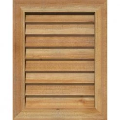 Ekena Millwork 35" x 25" Rectangular Rough Western Red Cedar Wood Paintable Gable Louver Vent Non-Functional