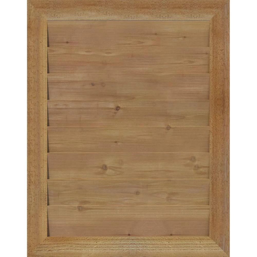 Ekena Millwork 35" x 25" Rectangular Rough Western Red Cedar Wood Paintable Gable Louver Vent Non-Functional - Image 4