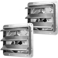 Amucolo 12 in. Silver 940 CFM Aluminum High Speed Shutter Exhaust Fan(2-Pack)