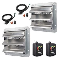 Tidoin 10 in. Silver 820 CFM 1650 RPM High Speed Shutter Exhaust Fan (2-Pack)